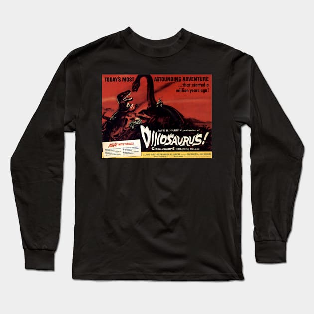 Classic Science Fiction Lobby Card - Dinosaurus Long Sleeve T-Shirt by Starbase79
